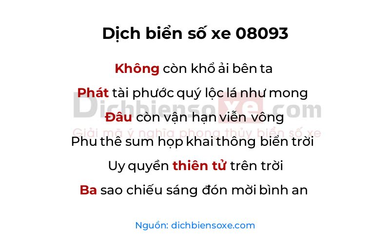 Dịch thơ biển số 08093