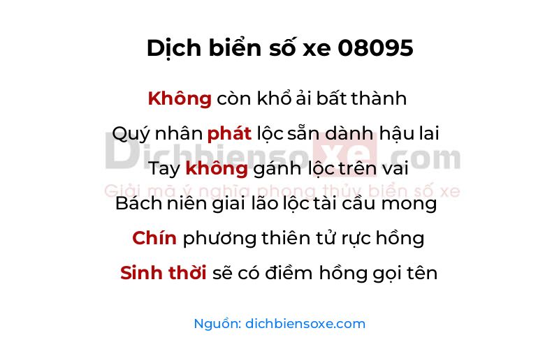 Dịch thơ biển số 08095