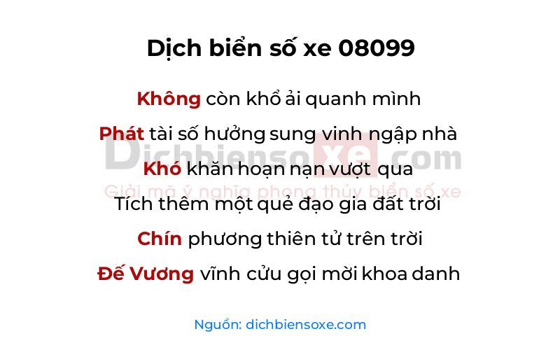 Dịch thơ biển số 08099