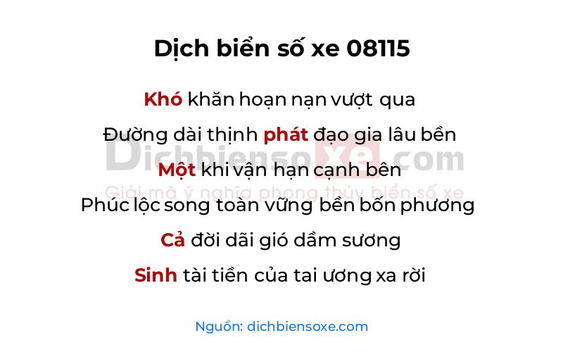 Dịch thơ biển số 08115
