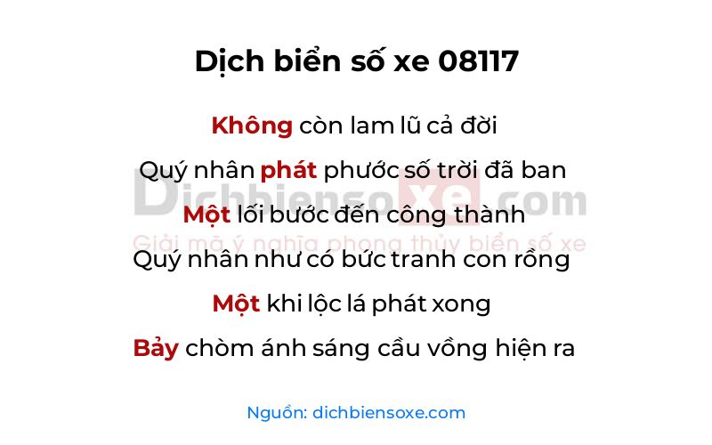 Dịch thơ biển số 08117