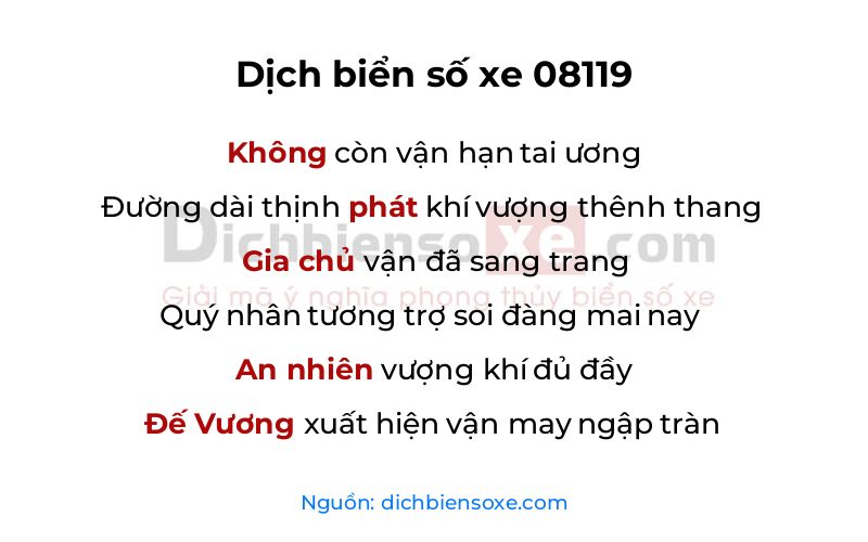Dịch thơ biển số 08119