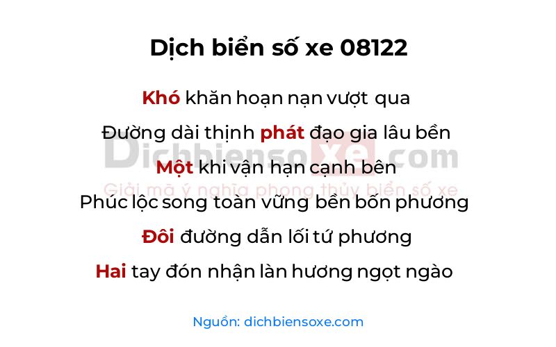 Dịch thơ biển số 08122