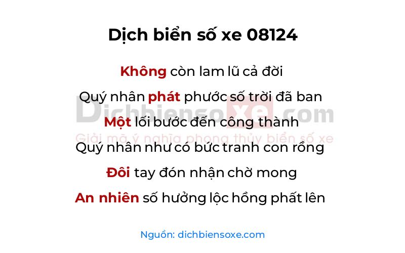 Dịch thơ biển số 08124