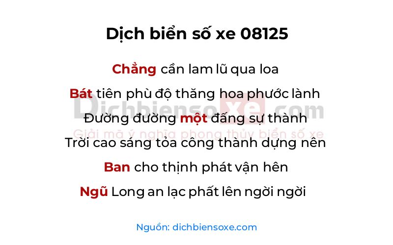 Dịch thơ biển số 08125