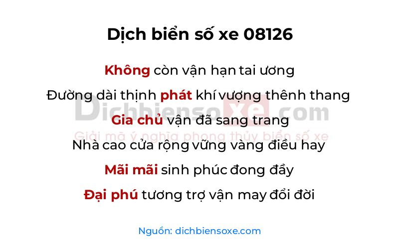 Dịch thơ biển số 08126
