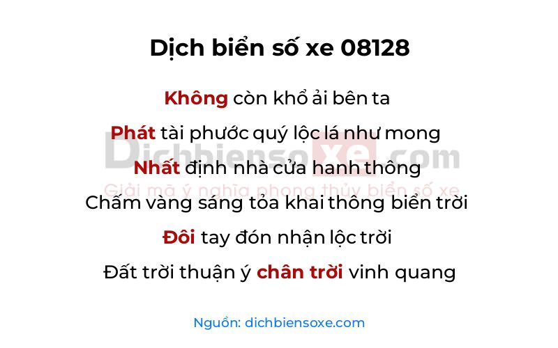 Dịch thơ biển số 08128