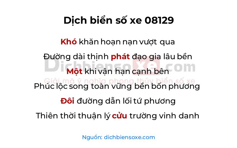 Dịch thơ biển số 08129