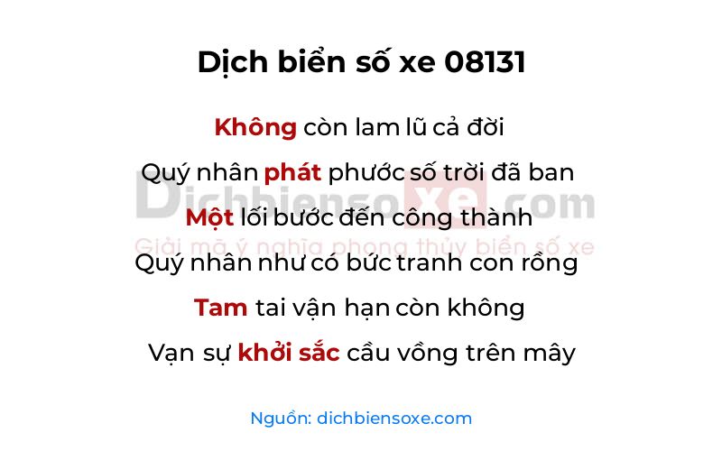 Dịch thơ biển số 08131