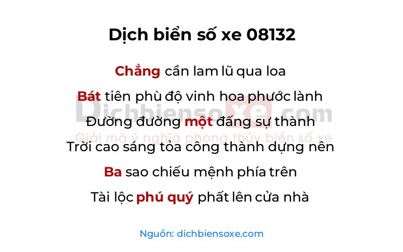 Dịch thơ biển số 08132