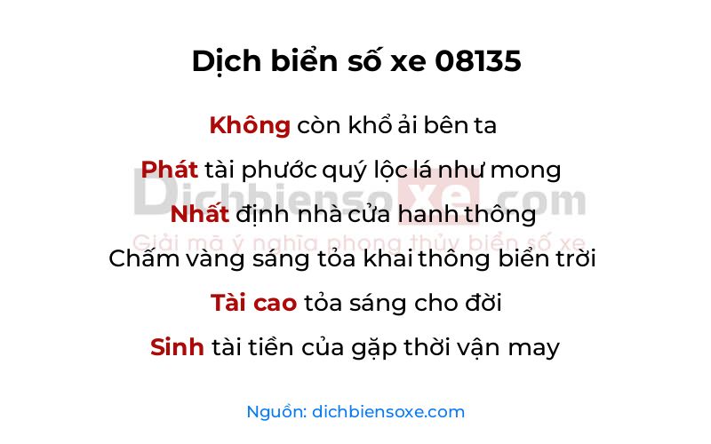 Dịch thơ biển số 08135