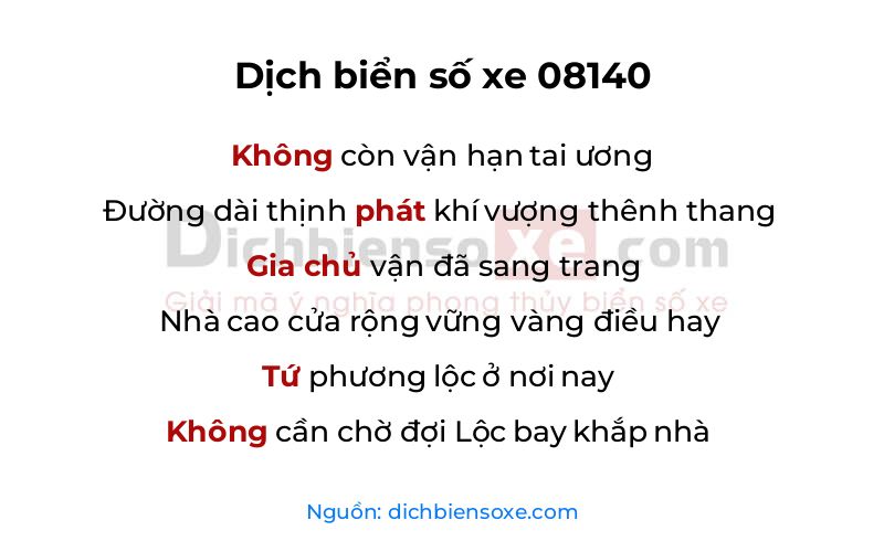 Dịch thơ biển số 08140