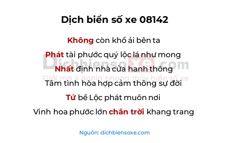 Dịch thơ biển số 08142