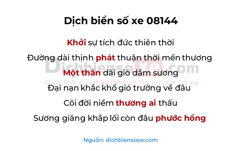 Dịch thơ biển số 08144