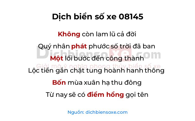 Dịch thơ biển số 08145
