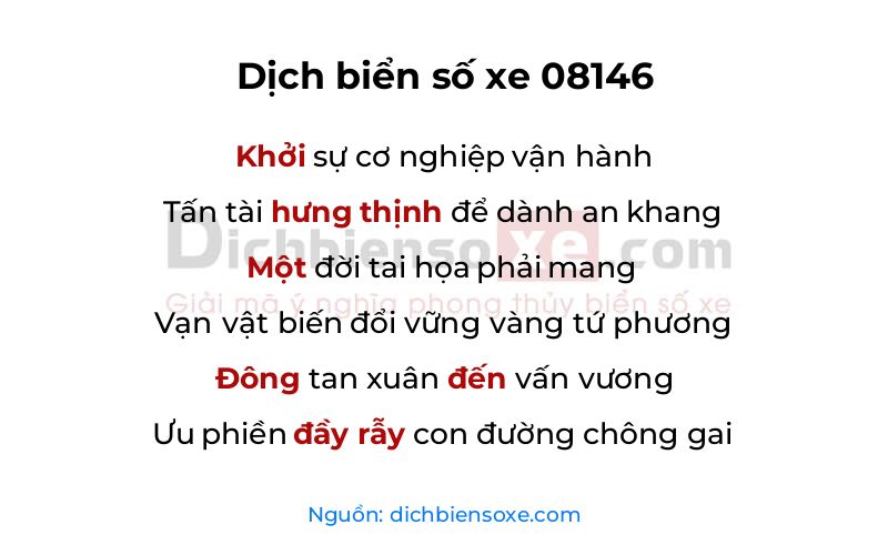 Dịch thơ biển số 08146
