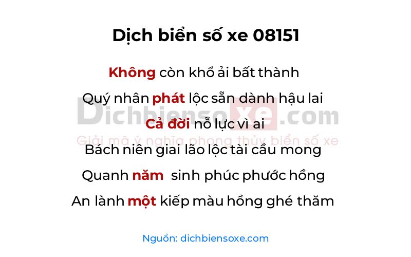 Dịch thơ biển số 08151
