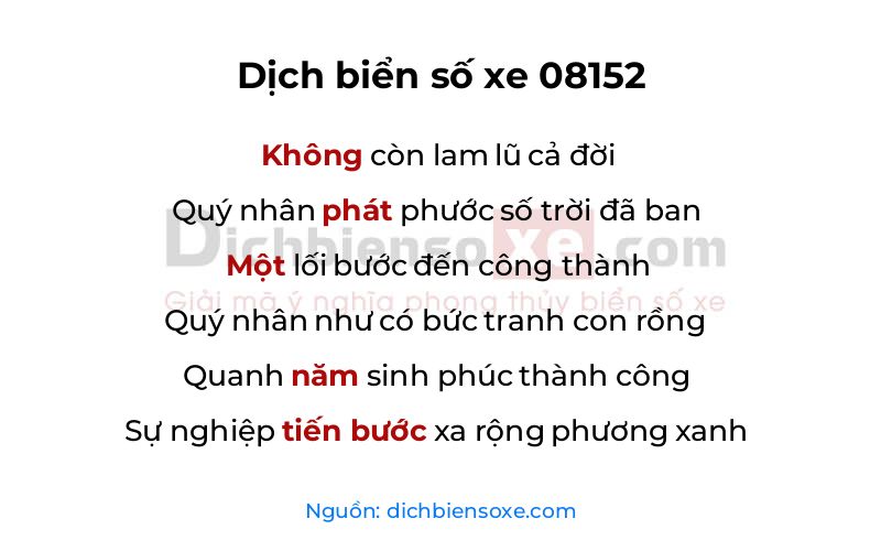 Dịch thơ biển số 08152