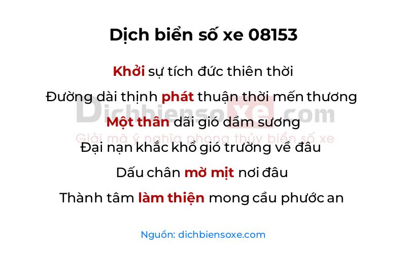 Dịch thơ biển số 08153