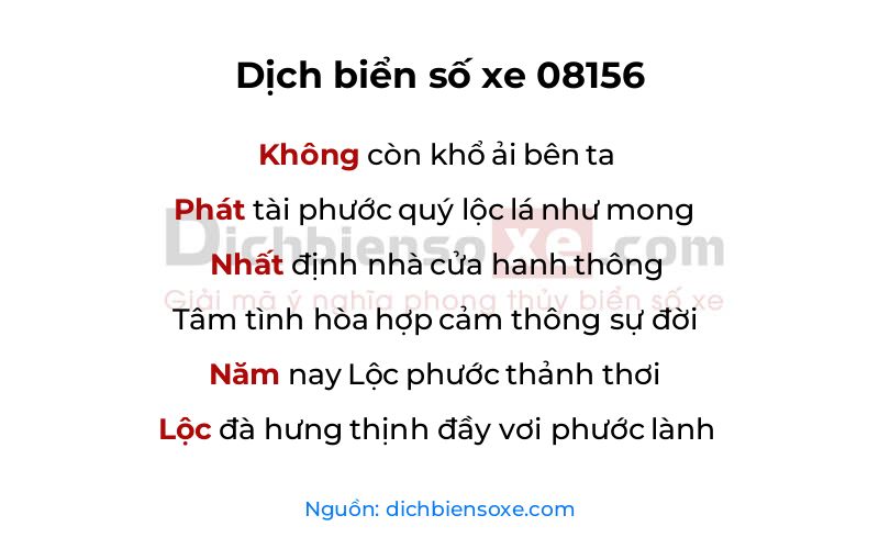 Dịch thơ biển số 08156