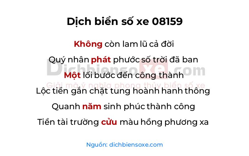 Dịch thơ biển số 08159