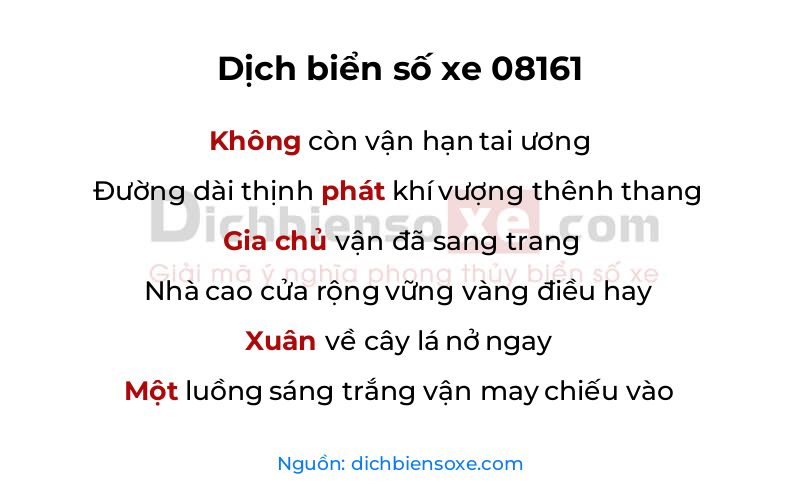 Dịch thơ biển số 08161