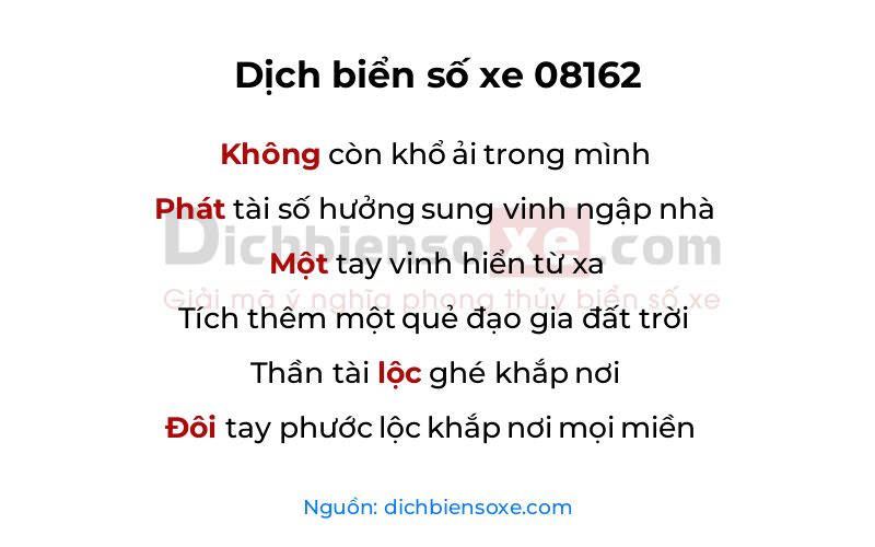 Dịch thơ biển số 08162