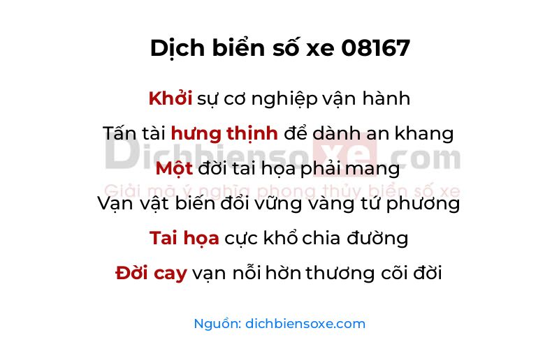 Dịch thơ biển số 08167