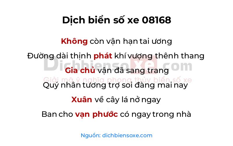 Dịch thơ biển số 08168