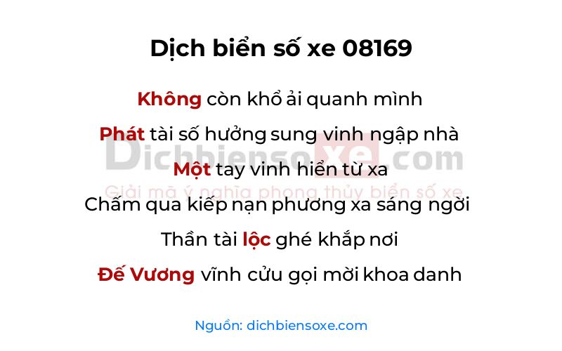 Dịch thơ biển số 08169