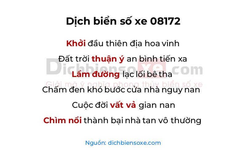 Dịch thơ biển số 08172