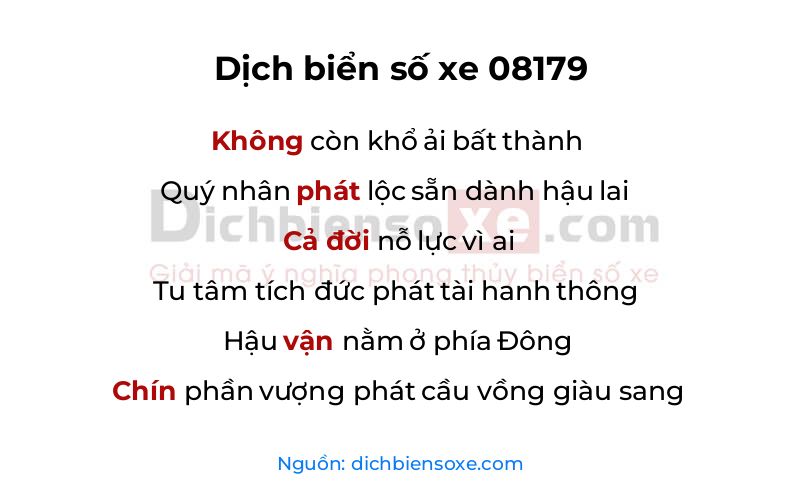 Dịch thơ biển số 08179