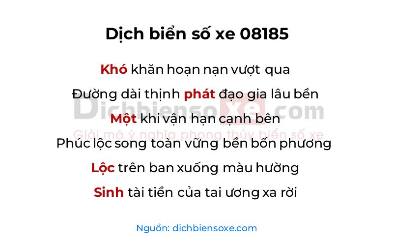 Dịch thơ biển số 08185