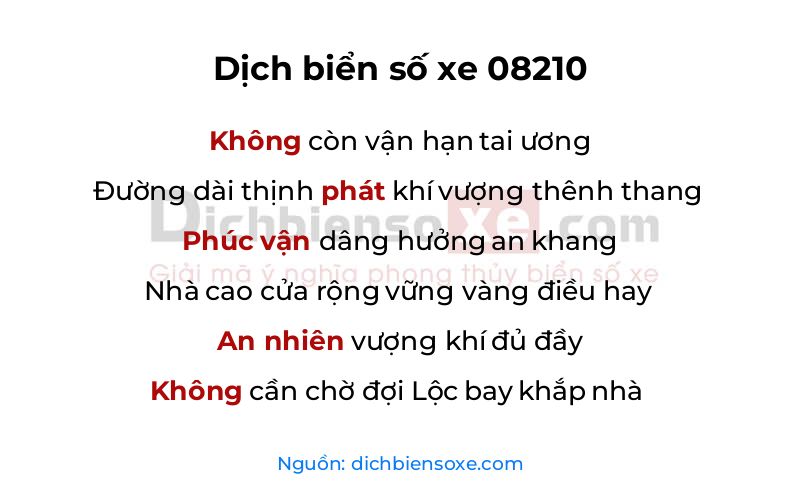 Dịch thơ biển số 08210