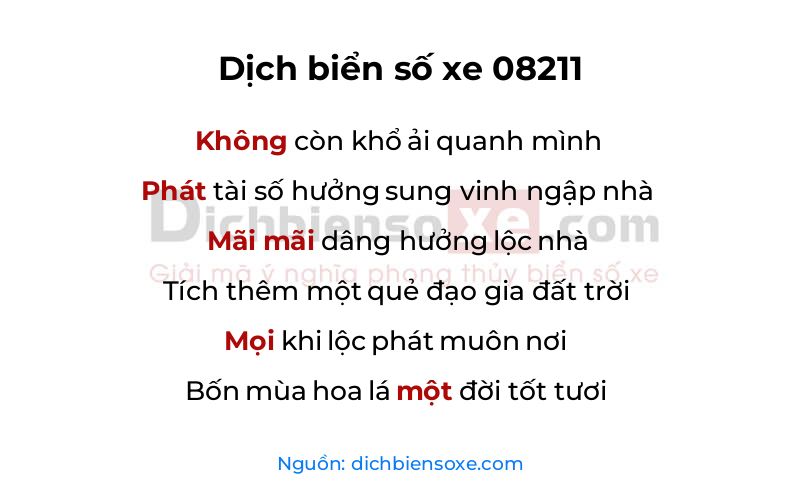 Dịch thơ biển số 08211