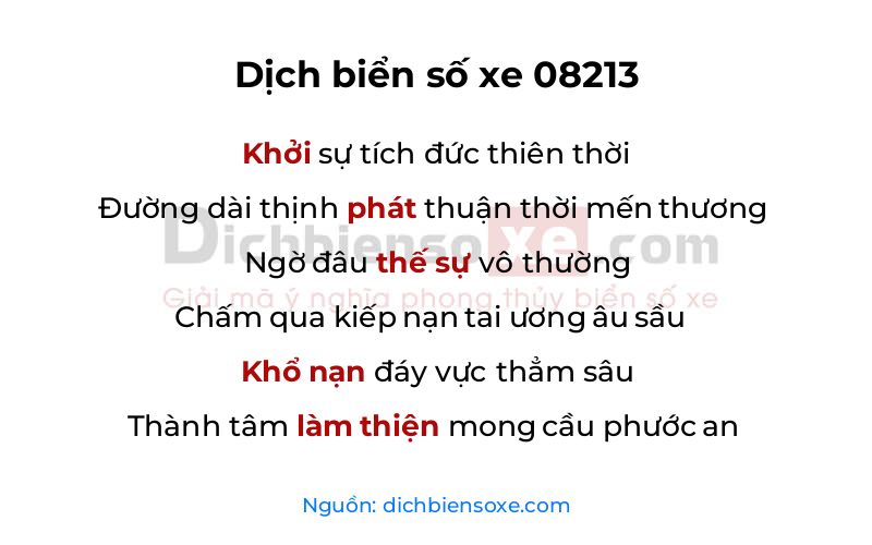 Dịch thơ biển số 08213