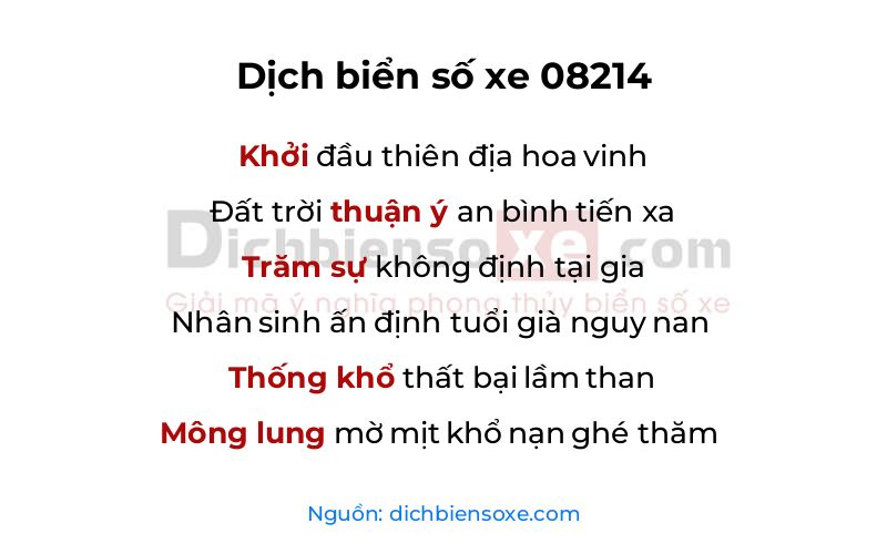 Dịch thơ biển số 08214