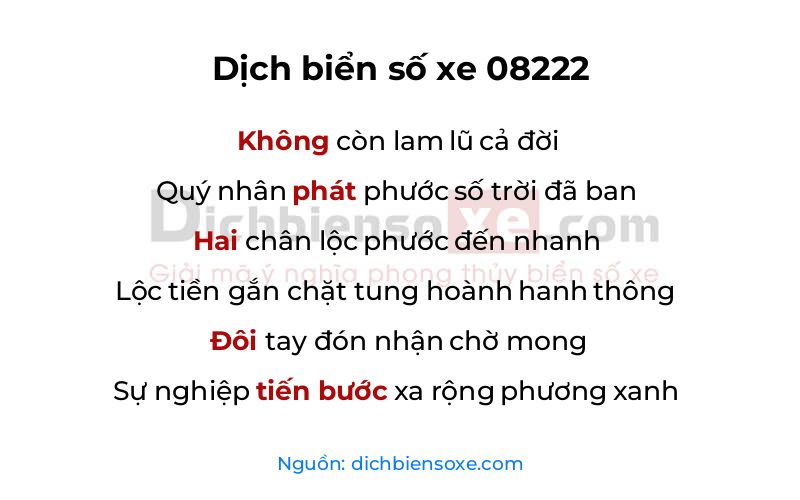 Dịch thơ biển số 08222