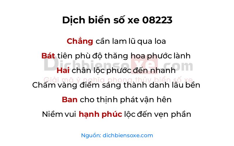 Dịch thơ biển số 08223