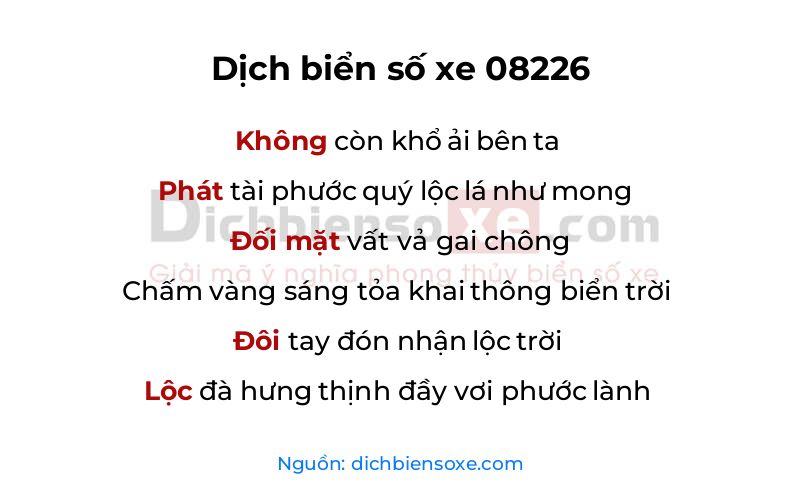 Dịch thơ biển số 08226