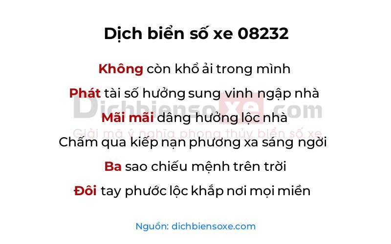 Dịch thơ biển số 08232