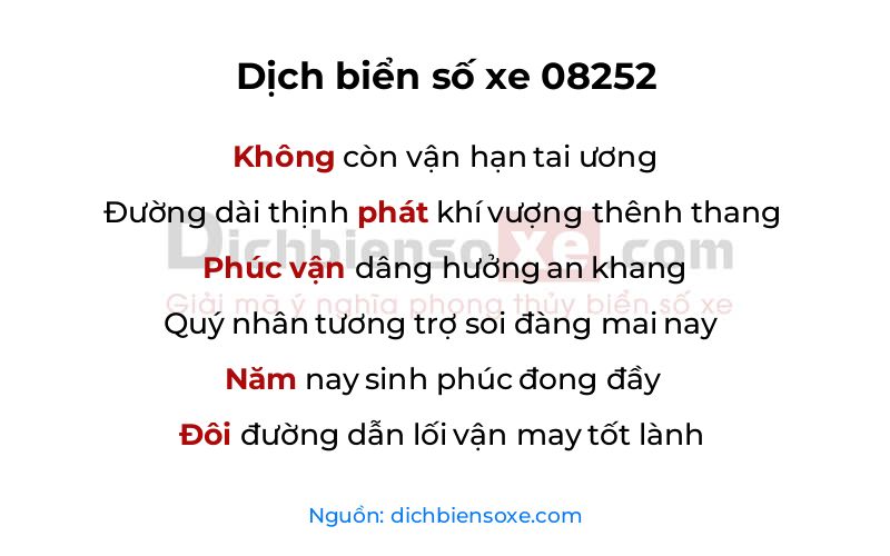 Dịch thơ biển số 08252
