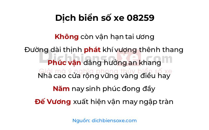 Dịch thơ biển số 08259