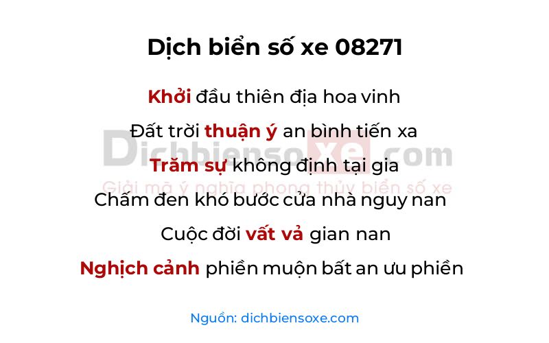 Dịch thơ biển số 08271