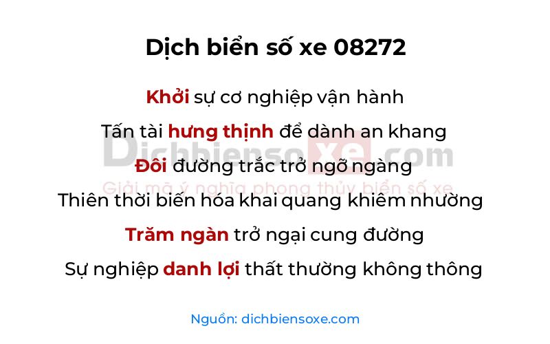 Dịch thơ biển số 08272