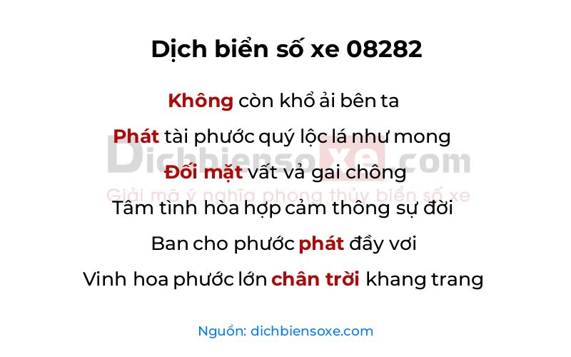 Dịch thơ biển số 08282