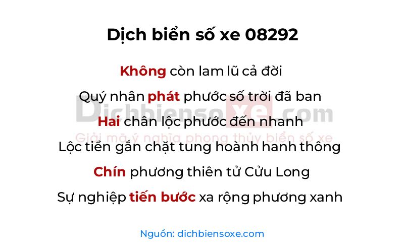Dịch thơ biển số 08292