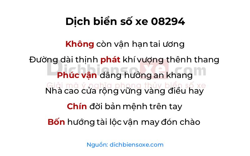 Dịch thơ biển số 08294