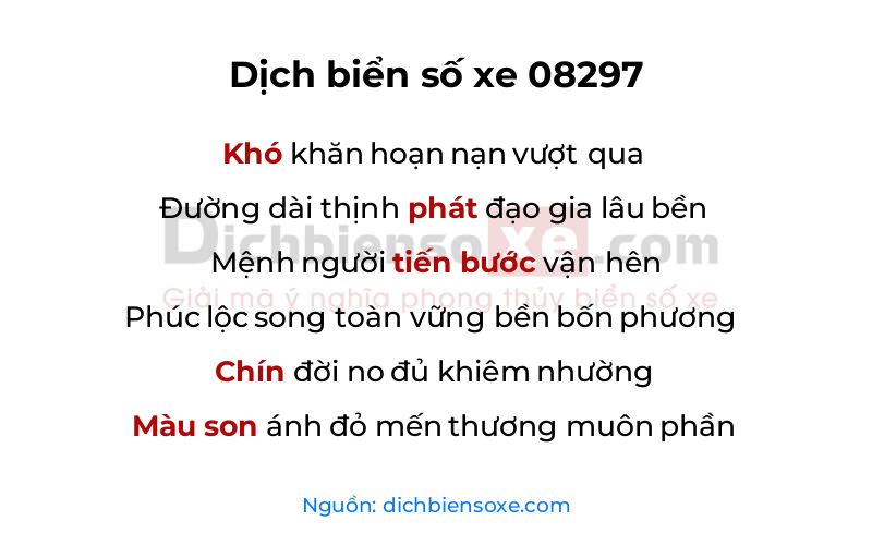 Dịch thơ biển số 08297