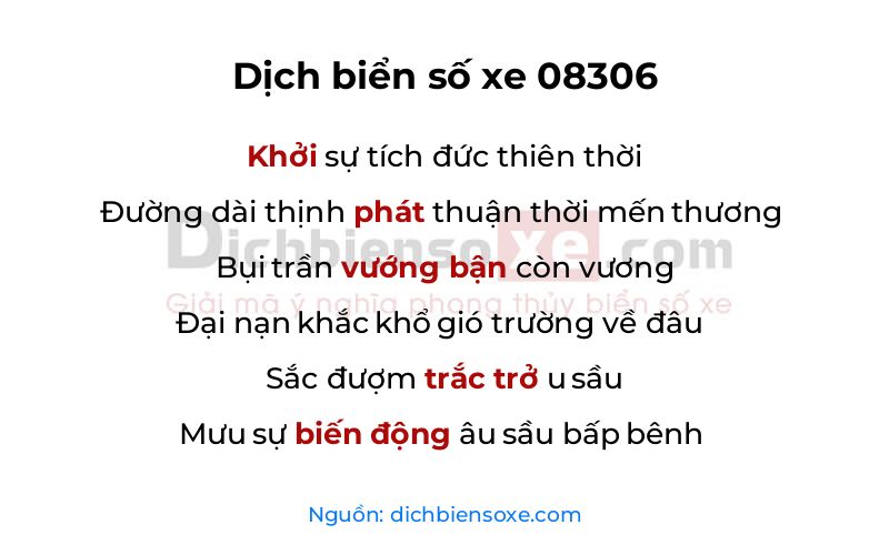 Dịch thơ biển số 08306